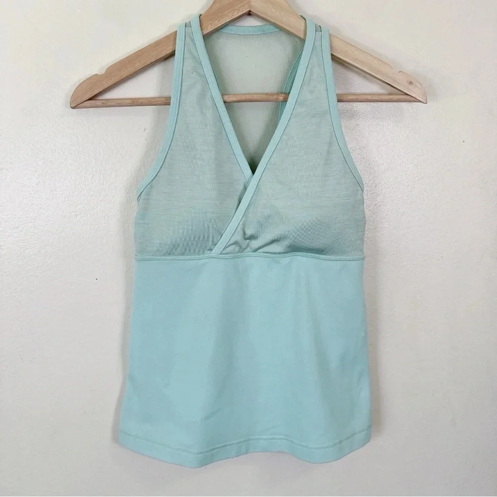 Lululemon Deep V Tank Padded Mint Color Athletic Tank Top